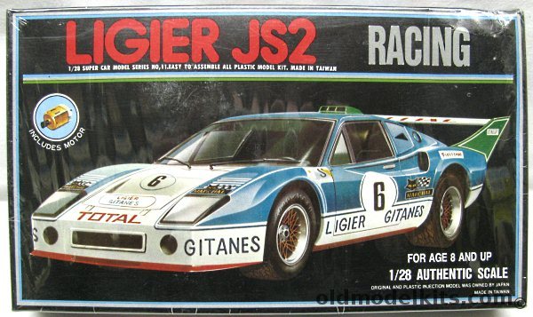 Blue Tank 1/28 Ligier JS2 Racing - Motorized, TK-8811 plastic model kit